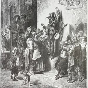 Dore, Fables, Madman, Two Pigeons, Illustration, Bookplate, Art, ~ 240706-WH 290